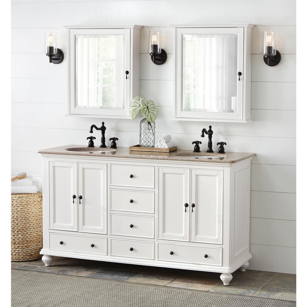 Newport 24 in. W x 28 in. H Framed Bathroom Cabinet in Ivory - Super Arbor