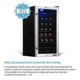 NewAir 27-Bottle Capacity Stainless Steel and Black Freestanding Wine Chiller
