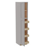 Home Decorators Collection Washington Veiled Gray Plywood Shaker Assembled Utility Pantry Kitchen Cabinet 4 ROT Sft Cls 18 in W x 24 in D x 90 in H