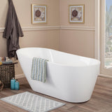 Shaia 67 in. Acrylic Flatbottom Non-Whirlpool Soaking Bathtub in White - Super Arbor