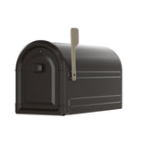 Roxbury Post Mount Mailbox Rubbed Bronze with Premium Cast Aluminum Knob and Champagne Flag - Super Arbor