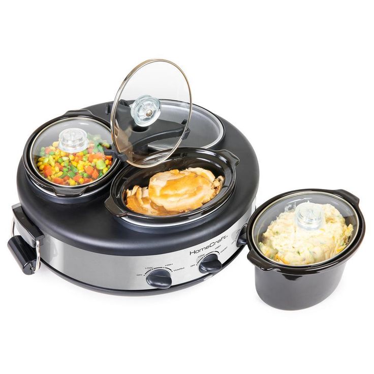 Triple 1.5 qt. Stainless Steel Slow Cooker Buffet