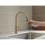 Delta Trinsic Champagne Bronze 1-Handle Deck-Mount Pull-Down Handle Kitchen Faucet