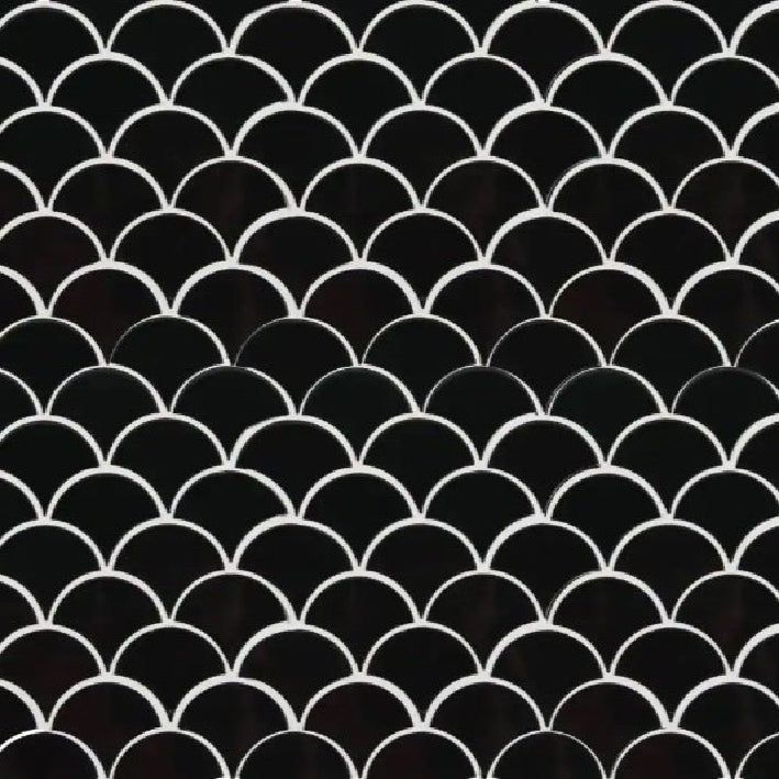 MSI Retro Gray Scallop 13.19 in. x 11.22 in. x 6mm Glossy Porcelain Mesh-Mounted Mosaic Tile (13.65 sq. ft. / case)