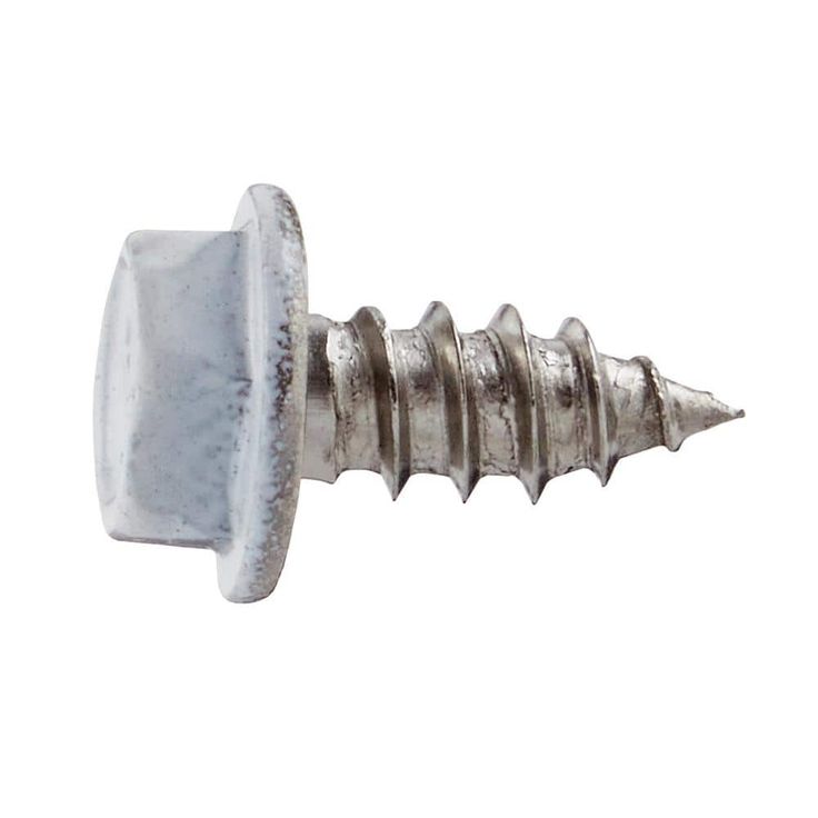 #8 x 3/8 in. White Stainless Steel Hex Head Gutter Sheet Metal Screw (25-Pack)