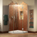 Prism Plus 36 in. x 36 in. x 74.75 in. Semi-Frameless Neo-Angle Hinged Shower Enclosure in Brushed Nickel with Base - Super Arbor