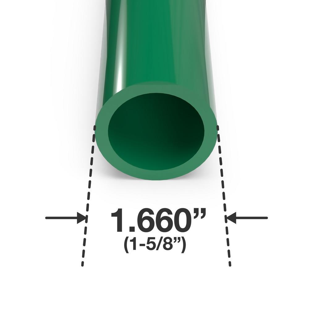 1-1/4 in. x 5 ft. Green Furniture Grade Schedule 40 PVC Pipe (2-Pack) - Super Arbor