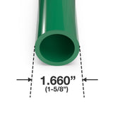 1-1/4 in. x 5 ft. Green Furniture Grade Schedule 40 PVC Pipe (2-Pack) - Super Arbor