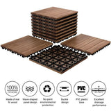 Yaheetech 12x 12''Patio Pavers Decking Flooring Deck Tiles Interlocking Wood Patio Tiles Pack of 11 Tiles For Patio Garden Deck Poolside Indoor and Outdoor，Indoor and Outdoor