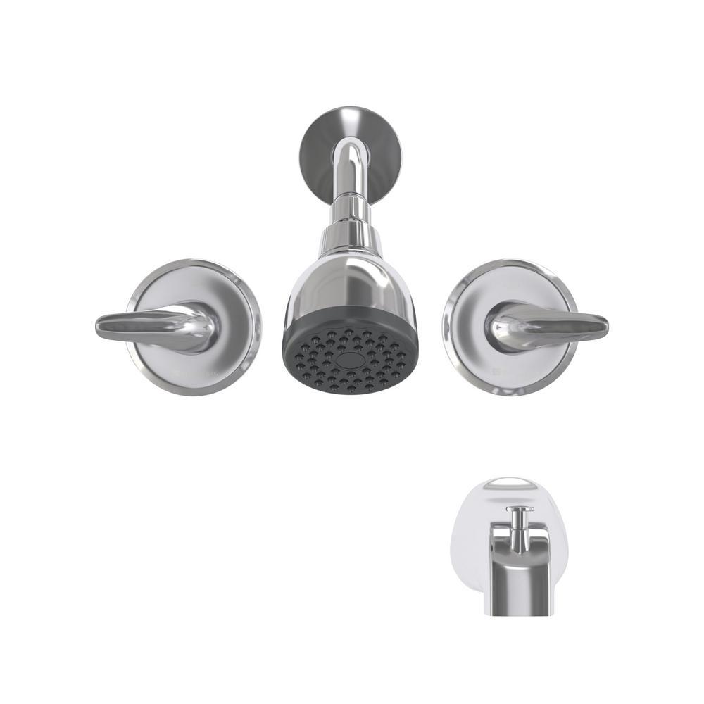 Aragon 2-Handle 1-Spray Tub and Shower Faucet in Chrome (Valve Included) - Super Arbor