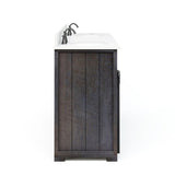 Style Selections Morriston 60-in Distressed Java Double Sink Bathroom Vanity with White Engineered Stone Top