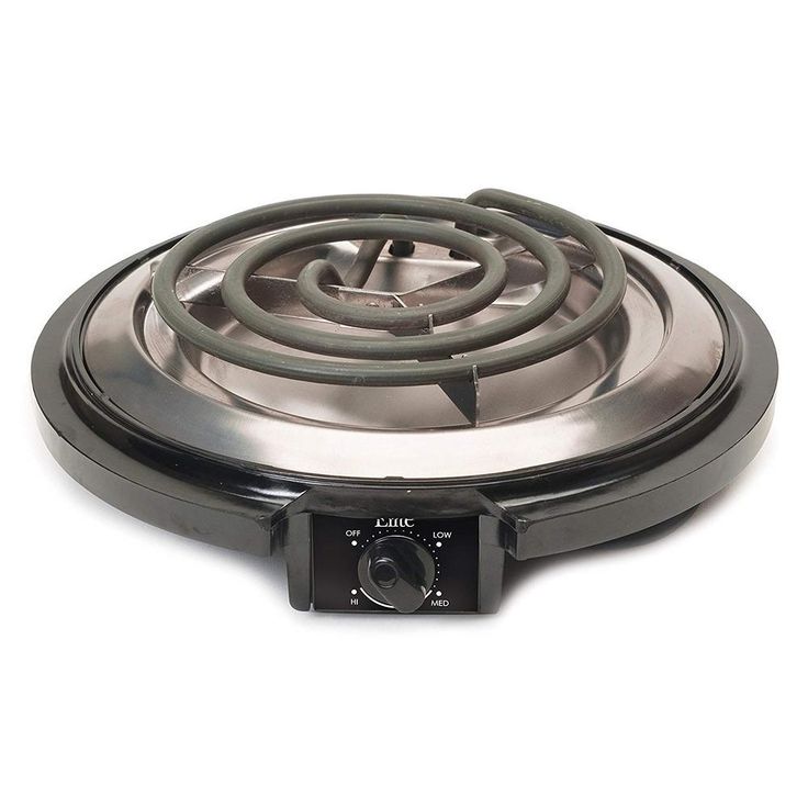 Cuisine Single Burner 9 in. Black Hot Plate with Temperature Control