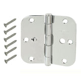 3-1/2 in. Chrome 5/8 in. Radius Security Door Hinges Value Pack (3-Pack)