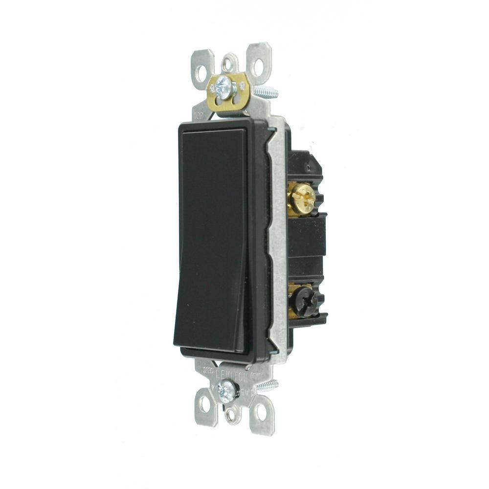 Decora 15 Amp 3-Way Switch, Black - Super Arbor