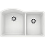 DIAMOND Undermount Granite Composite 32 in. 60/40 Double Bowl Kitchen Sink in Anthracite - Super Arbor