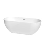 Brooklyn 60 in. Acrylic Flatbottom Bathtub in White with Matte Black Trim - Super Arbor