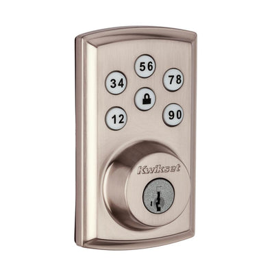 Z-Wave SmartCode 888 Satin Nickel Single Cylinder Electronic Deadbolt Featuring SmartKey Security - Super Arbor
