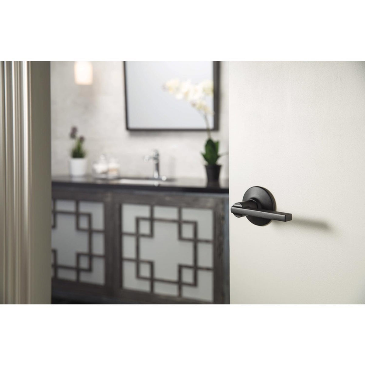 Schlage Latitude Matte Black Passage Lever – Universal Right/Left Handed
