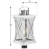 Barlowe 1-Light Brushed Nickel 4x4 Deck Post Light Post Lantern - Super Arbor