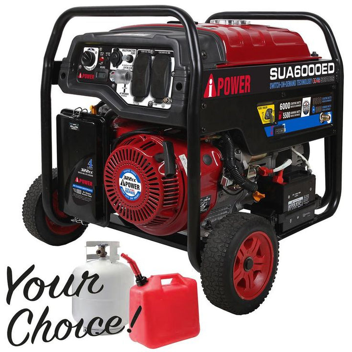 A-iPower 6000-Watt Dual Fuel Powered Electric Start Portable Generator