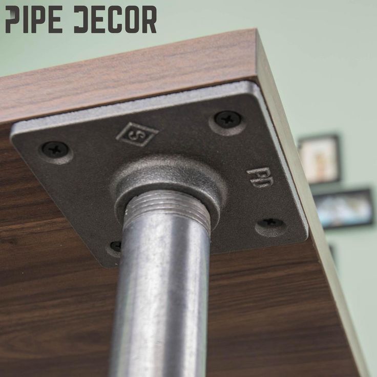 1 in. x 1 ft. L Black Pipe Table Leg Kit with Square Flange (Set of 4)