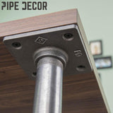 1 in. x 1 ft. L Black Pipe Table Leg Kit with Square Flange (Set of 4)