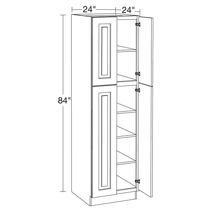 Home Decorators Collection Grayson 24 in. W x 24 in. D x 84 in. H Assembled Plywood Pantry Kitchen Cabinet in Mythic Blue with Soft Close