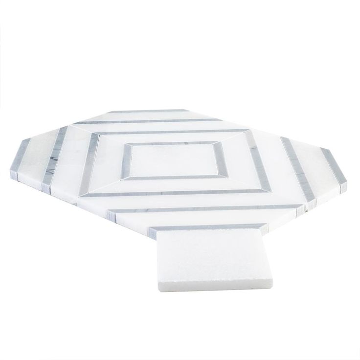 Jeffrey Court Balancing Act White 11.5 in. x 8.75 in. x 8 mm Geometric Polished Natural Stone Wall and Floor Mosaic Tile