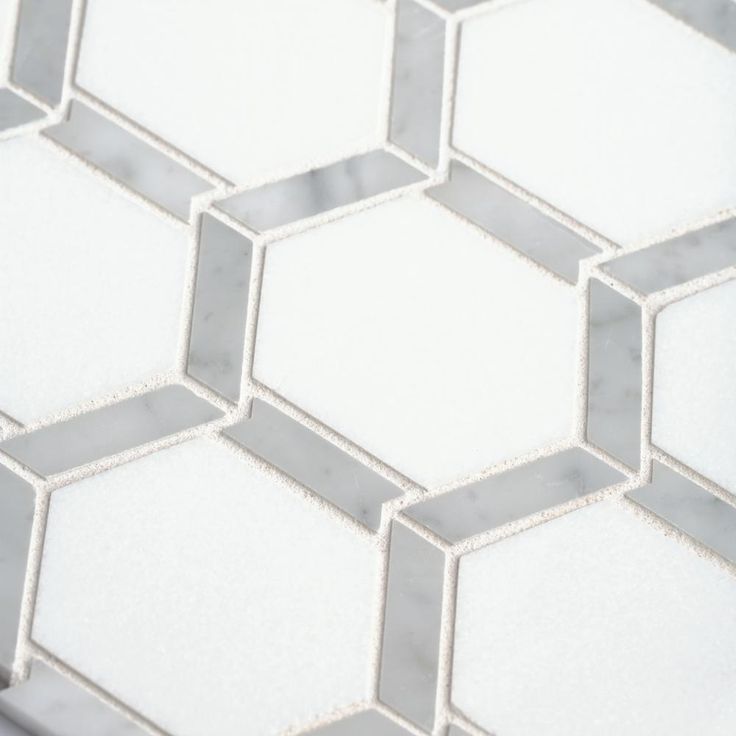 Jeff Lewis Norton White 11.75 in. x 11.375 in. x 9 mm Hexagon Polished Marble Wall and Floor Mosaic Tile