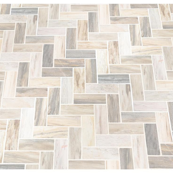 MSI Angora Herringbone 12 in. x 12 in. x 10mm Polished Marble Mesh-Mounted Mosaic Tile (10 sq. ft. / case)
