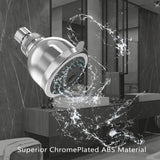 2-Spray Settings 2.92 in. Wall Mount Fixed Adjustable Shower Head in Chrome - Super Arbor