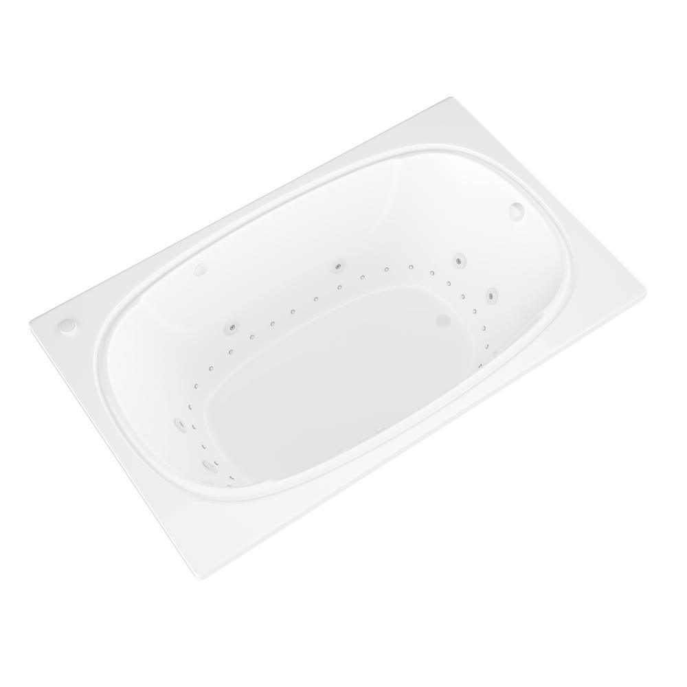 Peridot 6 ft. Acrylic Rectangular Drop-in Whirlpool Air Bathtub in White - Super Arbor