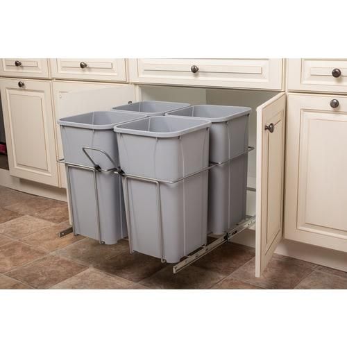 Knape & Vogt 27-Quart Plastic Pull Out Trash Can