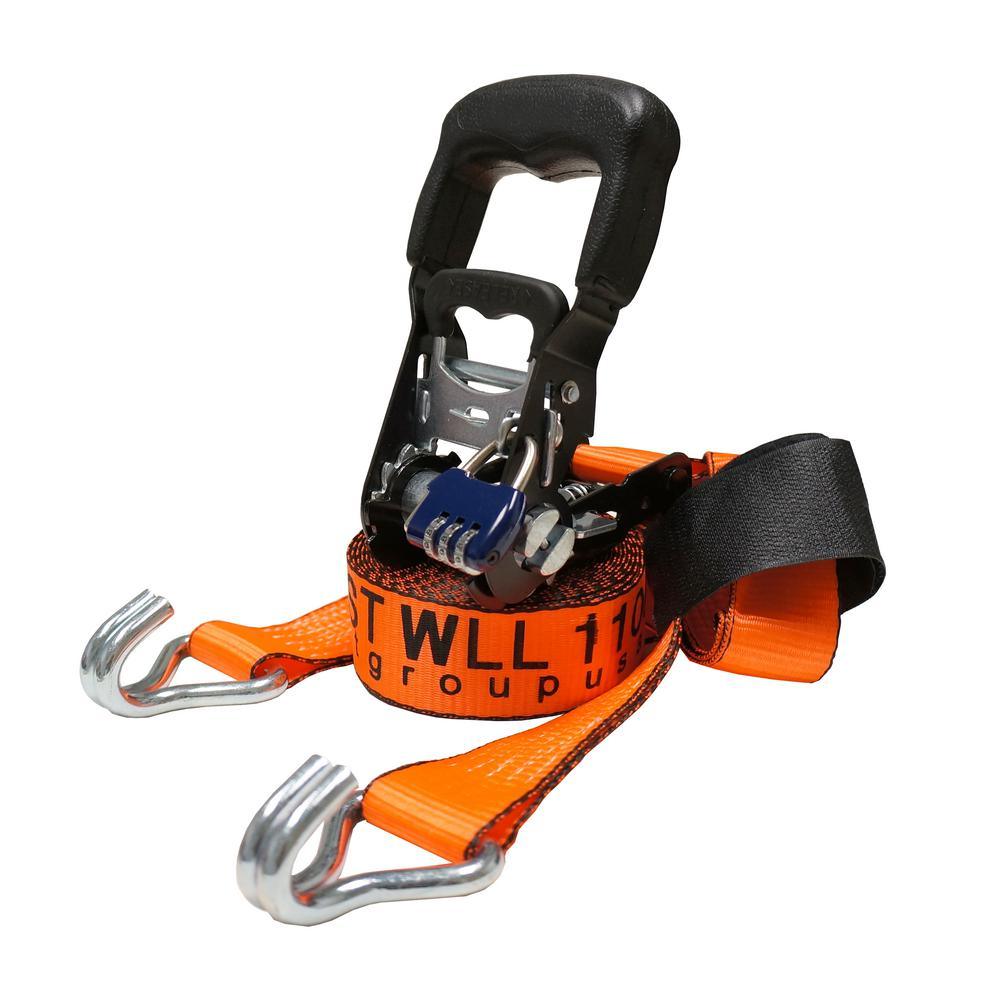 Anti-Theft 1.5 in. x 15 ft. Premium Tie-Down Straps (3-Pack) Locking Handle, Built-In Soft Tie Loop and Velcro Strap - Super Arbor