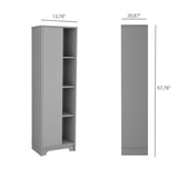 Tridell 21 in. W x 14 in. D x 68 in. H Bathroom Cabinet in Gray - Super Arbor