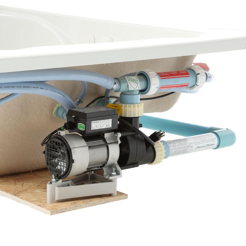 Cadet 60 in. x 42 in. Reversible Drain EverClean Whirlpool Tub in White - Super Arbor