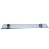 Nayland 20 in. W Wall Mount Glass Shelf in Matte Black - Super Arbor