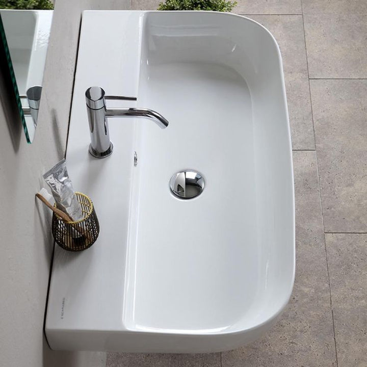 Nameeks Glam Wall Mounted Bathroom Sink in White