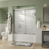 Everly 60 in. x 58-1/8 in. Traditional Semi-Frameless Sliding Bathtub Door in Bronze and 1/4 in. (6mm) Rain Glass - Super Arbor