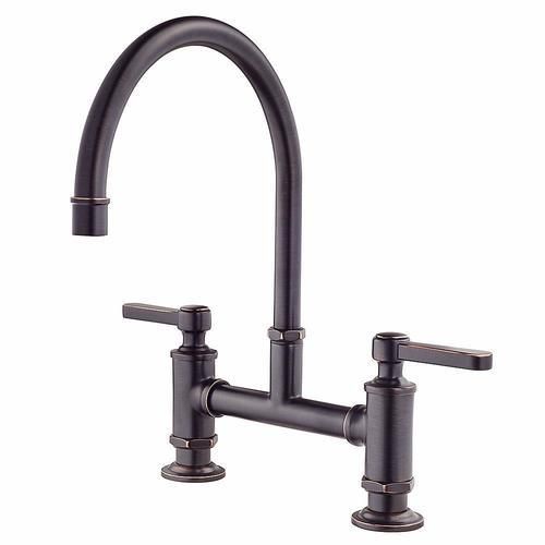 Pfister Port Haven Tuscan Bronze 2-Handle Deck-Mount High-Arc Handle Kitchen Faucet
