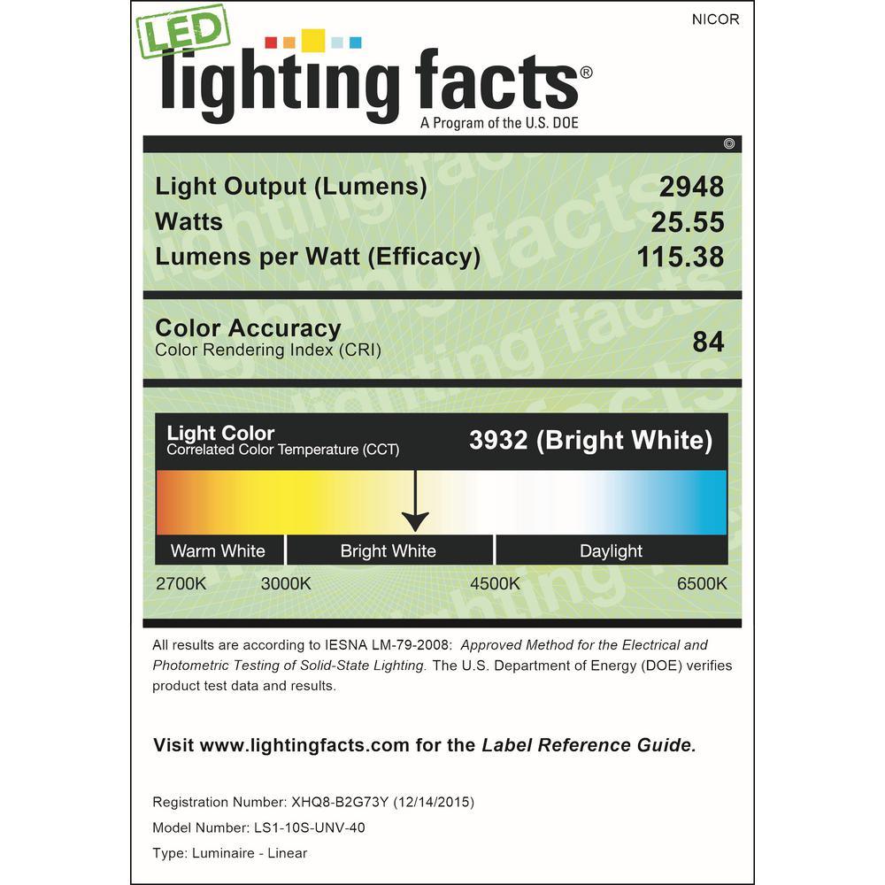 LS1- 4 ft. 225-Watt White Integrated LED Linear Strip Light in 3000K - Super Arbor
