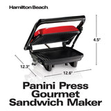 1400-Watt Red Panini Press with Floating Lid