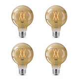 Philips Amber G25 LED 40-Watt Equivalent Dimmable Smart Wi‑Fi WiZ Connected Wireless Light Bulb (4‑Pack)