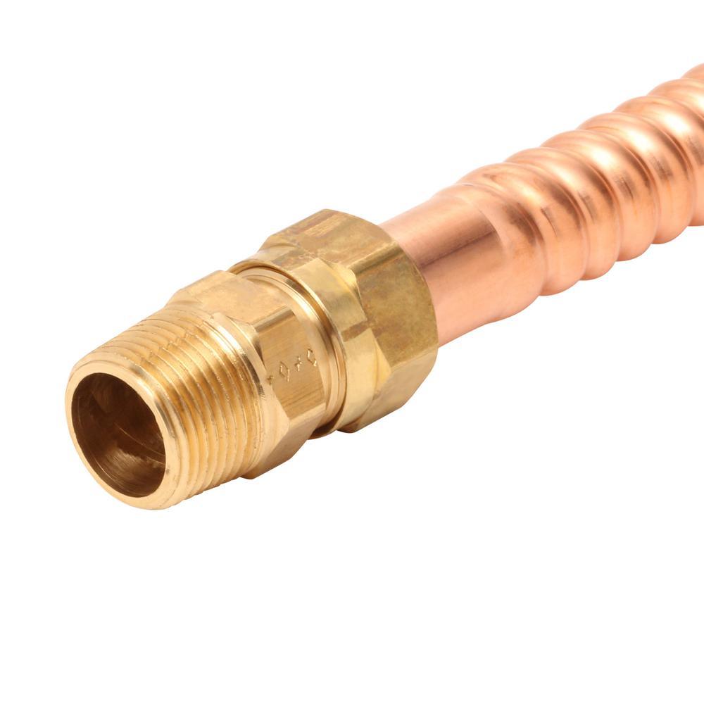 3/4 in. FIP/MIP x 3/4 in. FIP x 24 in. Copper Water Heater Connector (7/8 in. O.D.) - Super Arbor
