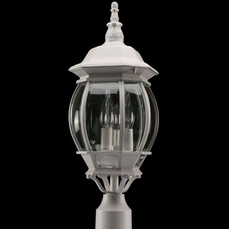 3-Light White Outdoor Post Light