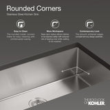 Strive Undermount Farmhouse Apron Front Stainless Steel 36 in. Single Basin Kitchen Sink with Basin Rack