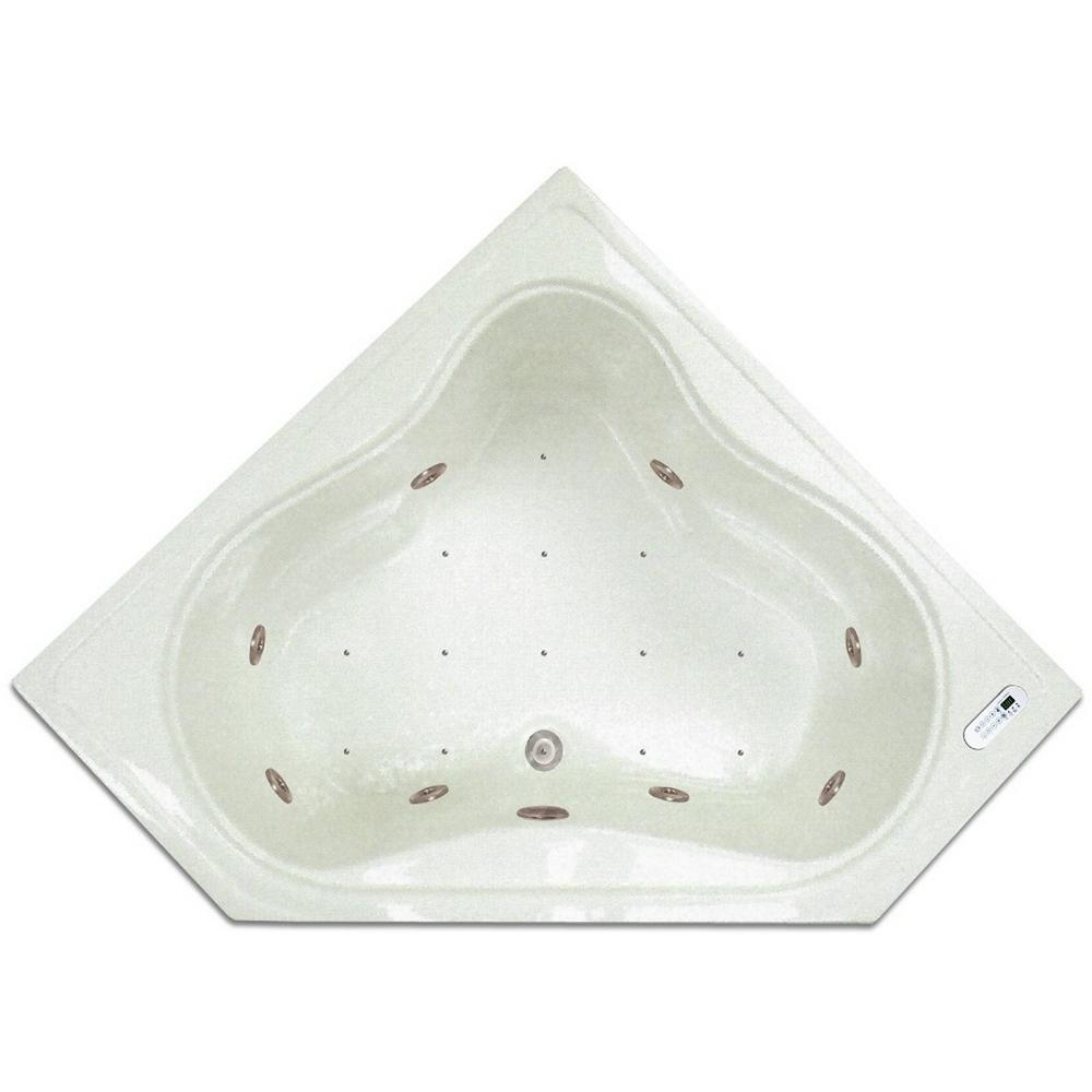4.48 ft. Corner Drop-In Whirlpool and Air Bath Tub in White with Tranquility Package - Super Arbor
