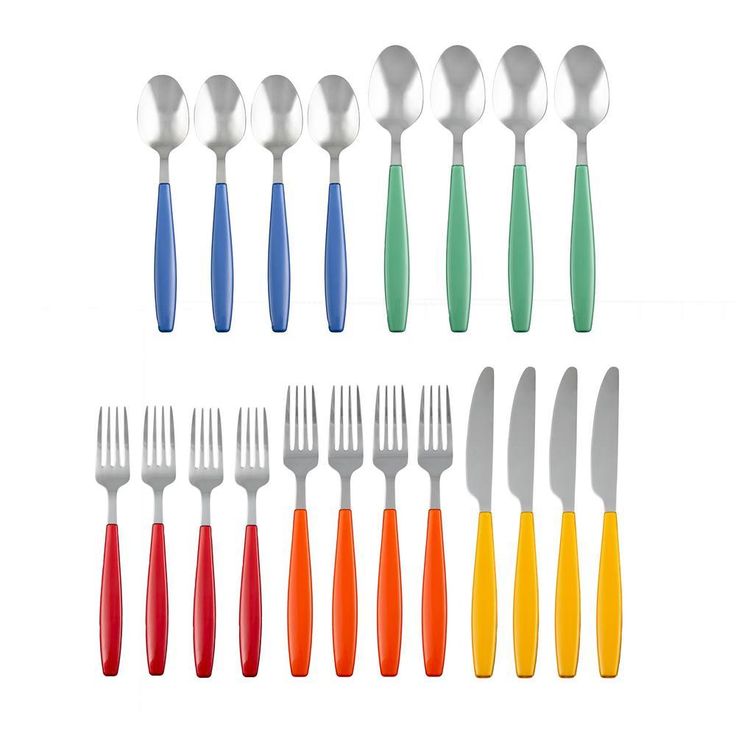 Jamboree Multi-Color Version2 18/0 20-Piece Flatware Set (Service for 4)