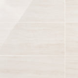Nashville White 12x24 Polished Porcelain Tile - Travertine Look