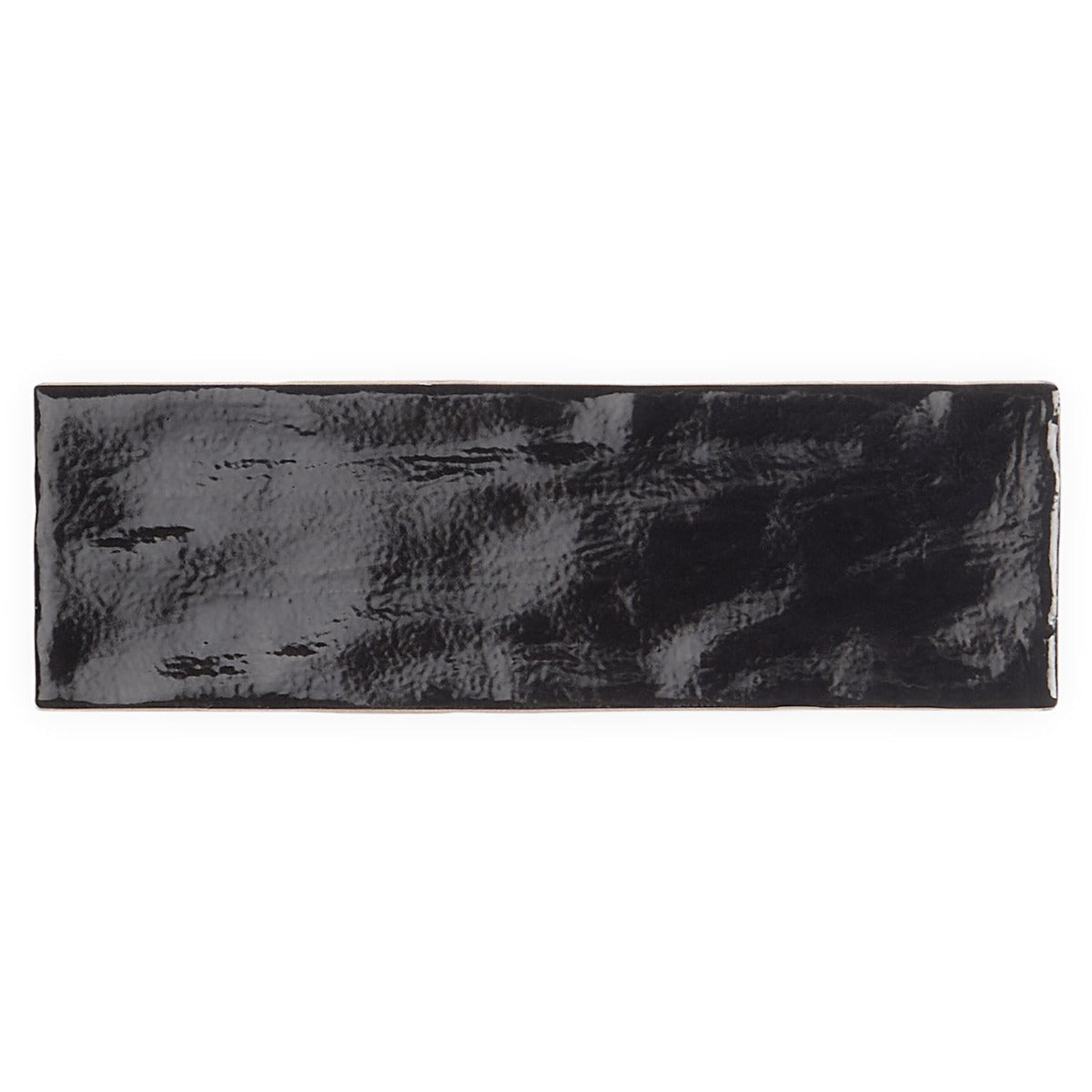 Montauk Jet Black 2x8 Mixed Finish Ceramic Subway Tile - Lux Tile